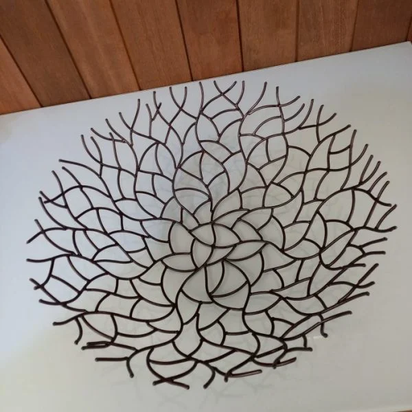 Dark Brown Metal Root Fruit Bowl